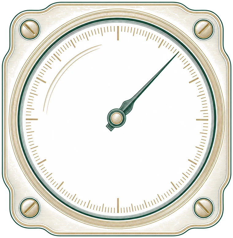 A pressure gauge face