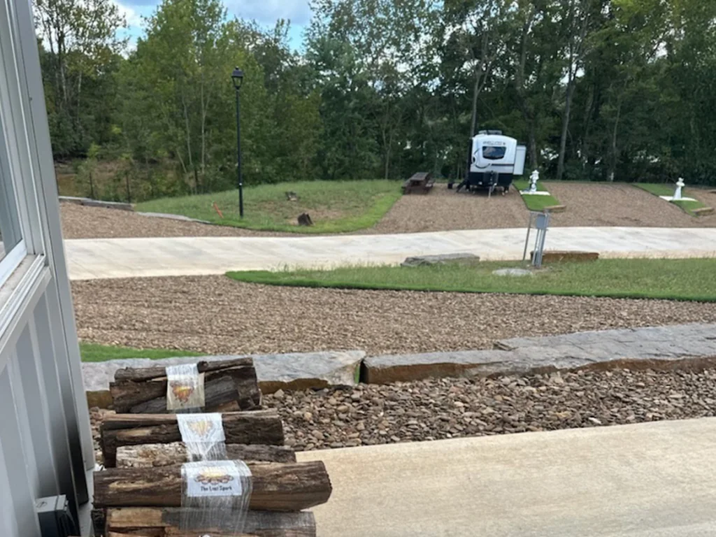 Firewood bundles at the park office