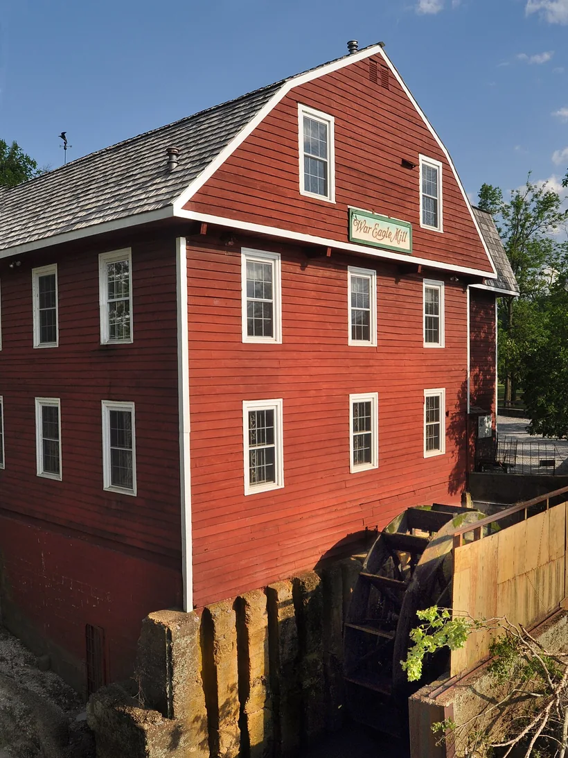 War Eagle Mill, the red gristmill on War Eagle Creek