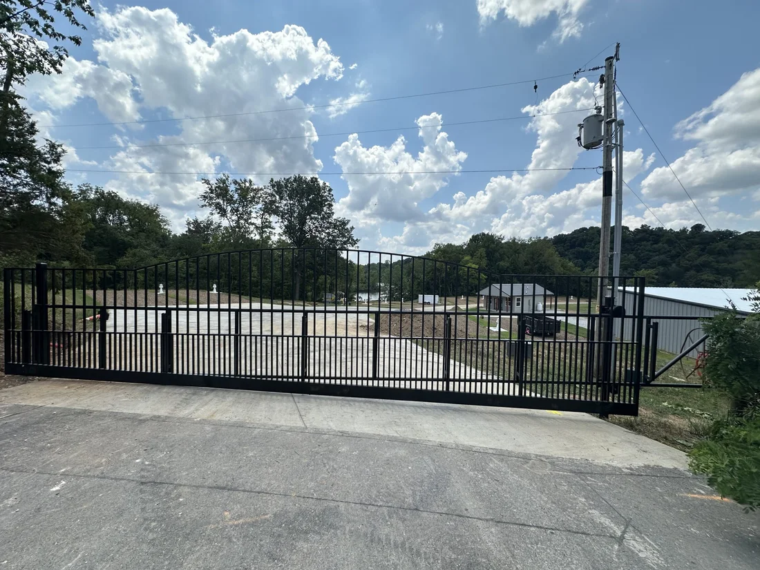 The gated entrance at Belle Pointe Park