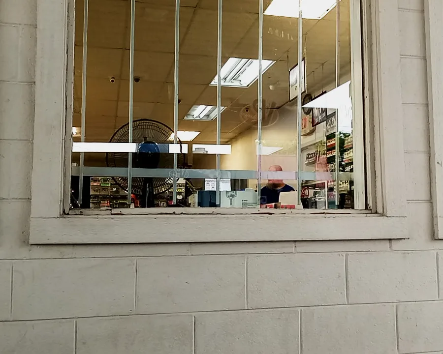 Storefront window at R&S Kountry Store