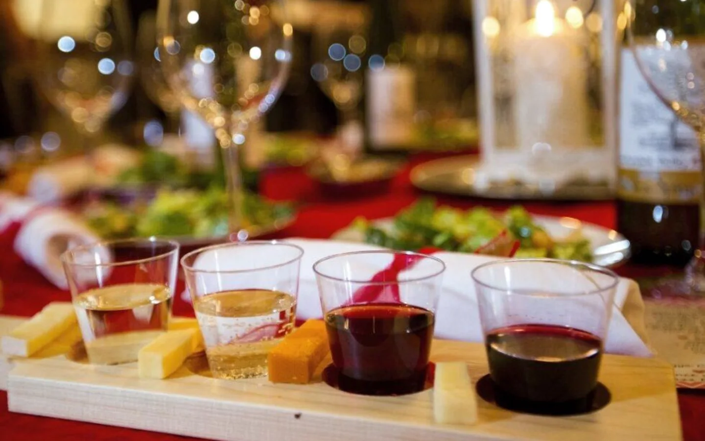 A wine flight and small plates at Sassafras Springs Vineyard